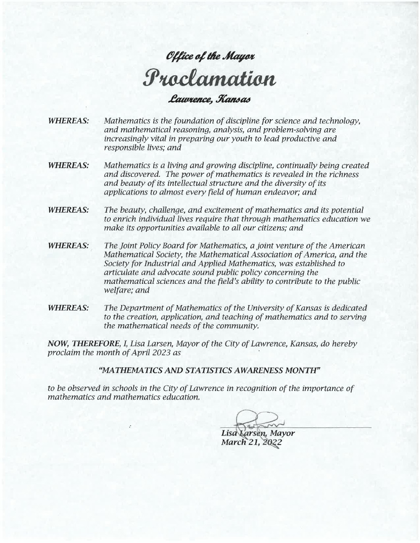 City of Lawrence Proclamation