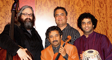 Bangere Purnaprajn with Jeff Harshbarger, David Balakrishnan, Amit Kavthekar with their instruments