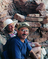 Perry Rashleigh and Rosemary Jones Rashleigh sitting among rocks